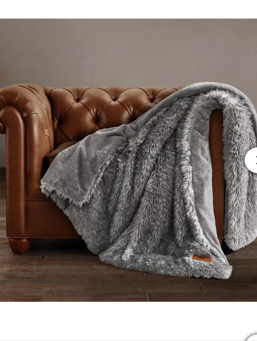 FryeFRYE Arctic Luxe Faux Fur Throw 60" X 70" , NEW , GREY
